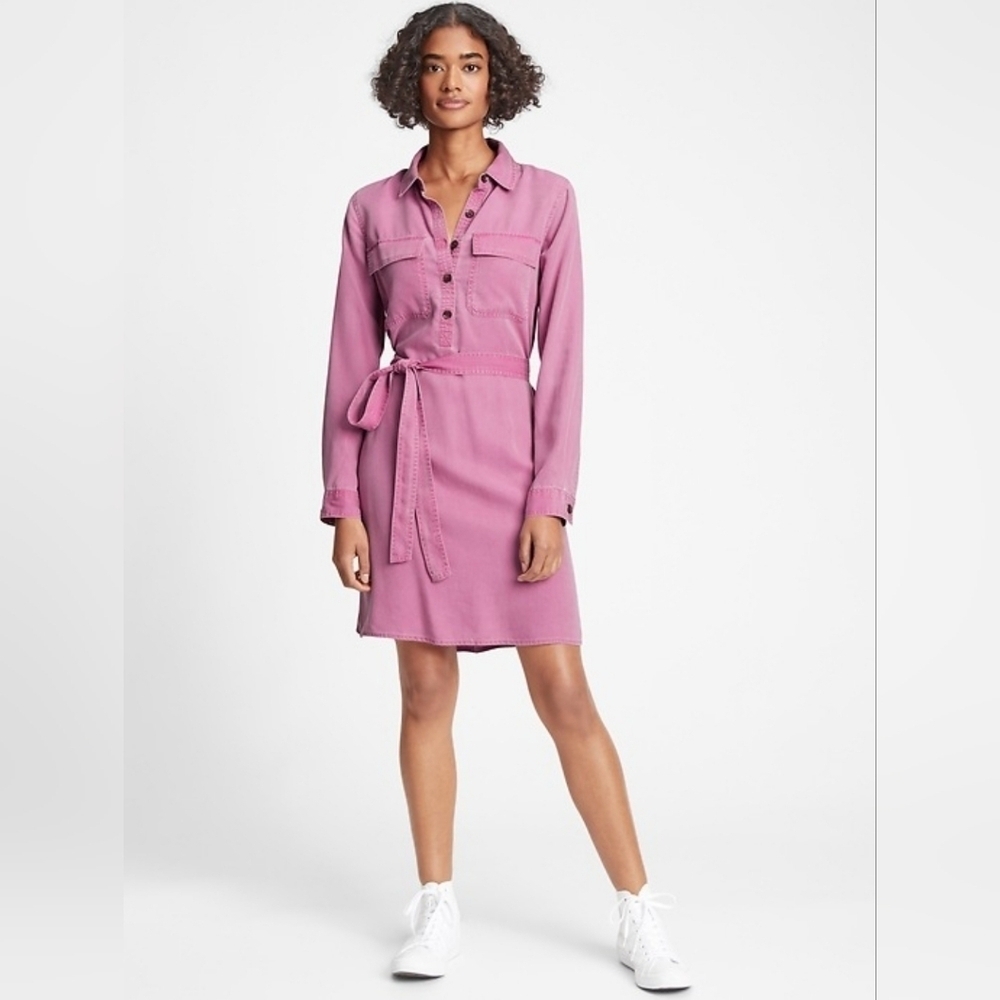 GAP Utility Shirt Dress Winter Poeny Size Small Tall​​​​